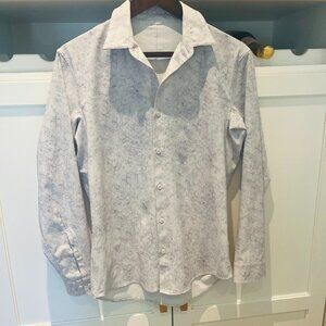 Lululemon Long Sleeve Button Up Blue and White.